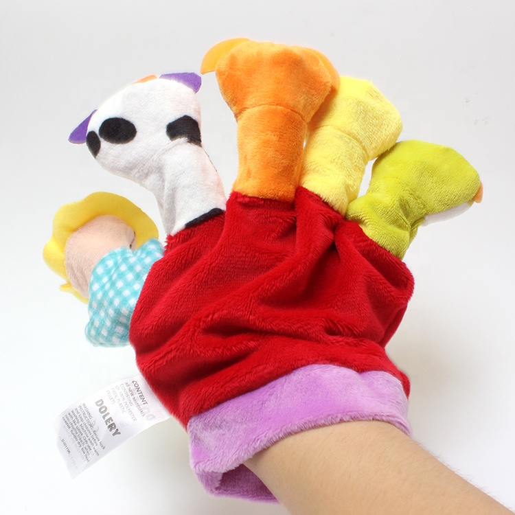 D120 DOLERY Jungle and Farm Animal Hand Finger Puppets toys with Crinkle Sound