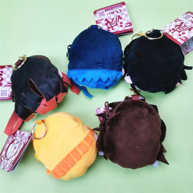 9cm Anime Demon Slayer Plush Pendant Kimetsu No Yaiba Tanjiro Nezuko Plush Wallet Keychain Pendant Stuffed Plush Doll To