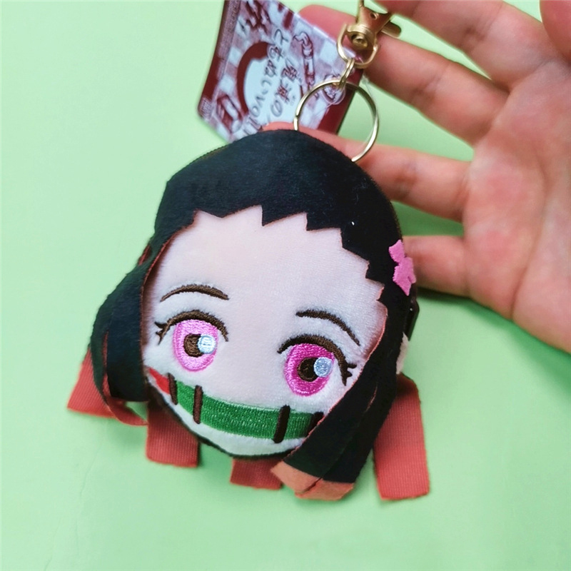 9cm Anime Demon Slayer Plush Pendant Kimetsu No Yaiba Tanjiro Nezuko Plush Wallet Keychain Pendant Stuffed Plush Doll To