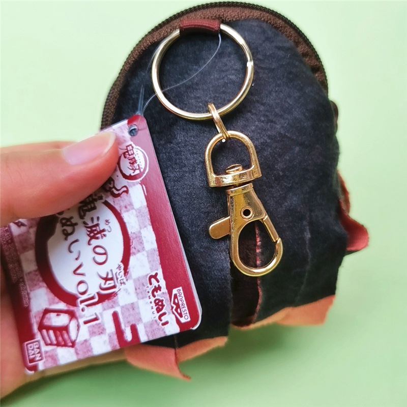 9cm Anime Demon Slayer Plush Pendant Kimetsu No Yaiba Tanjiro Nezuko Plush Wallet Keychain Pendant Stuffed Plush Doll To