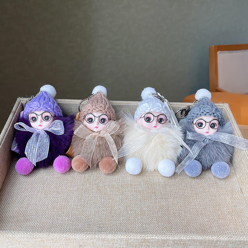  Cute Baby Key Chains Fashion Bags Pendants Toys Plush Doll Keychains