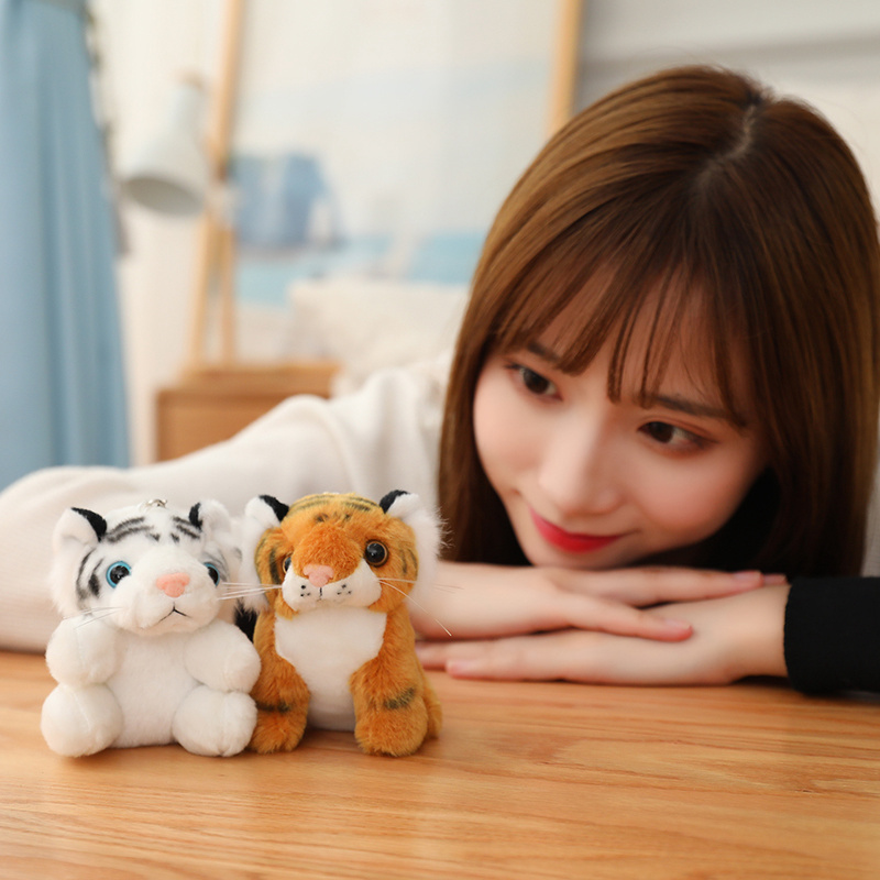  Soft Mini Stuffed Animals Tiger Keychain Small Tiger Plush Keychain Toys