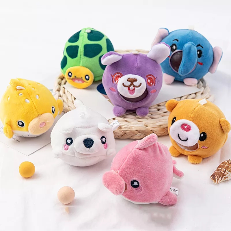 HUAYI hot selling Kawaii Cute Plush Toys Stuffed Animal Key Chain Doll Squeeze Toys For Kids
