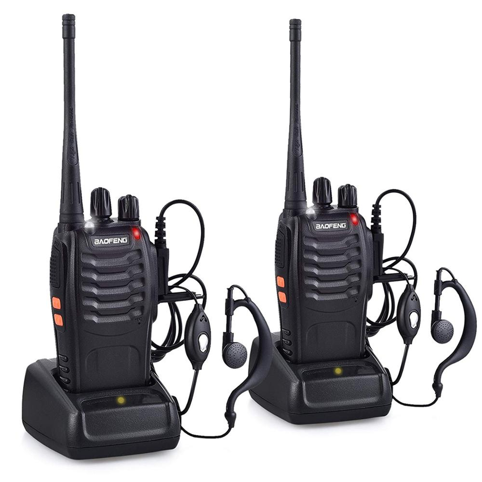 UHF Transceiver 5W Walkie Talkie Two-way Ham Radio +Earpiece
