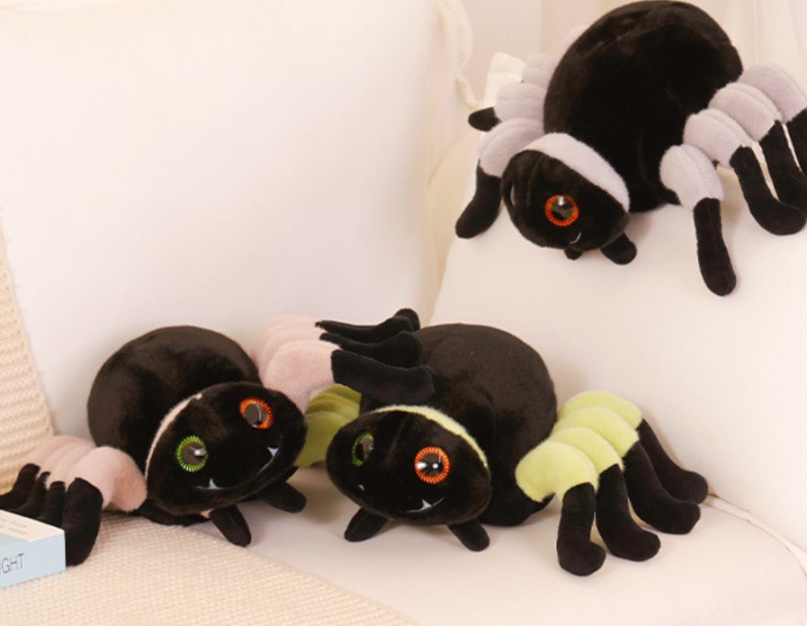 Plushible Halloween Stuffed Animal Cute Fuzzy Black Plushie Spider Plush Toy  for Halloween