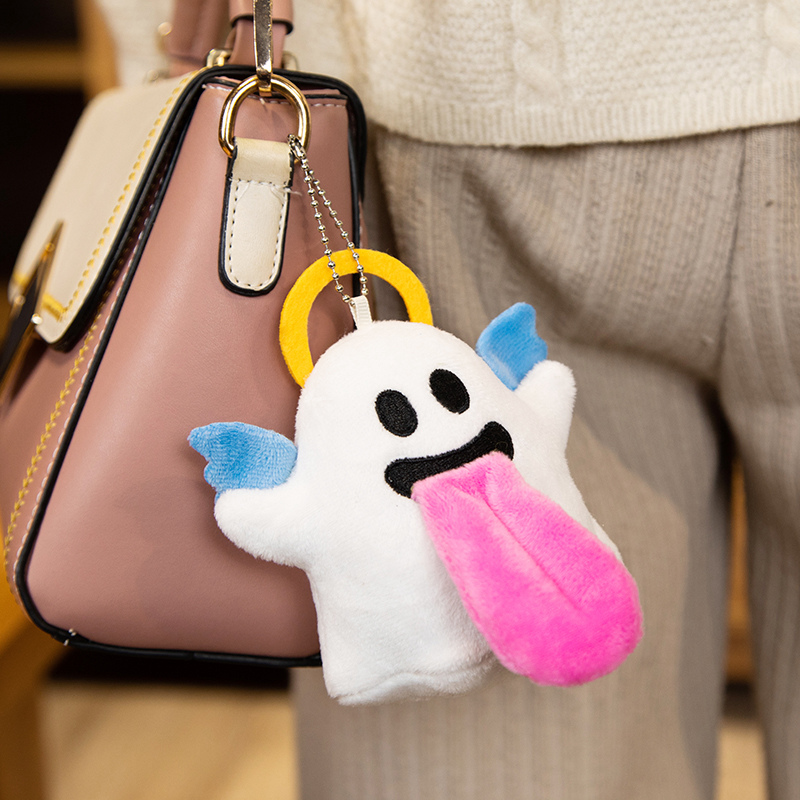 Cute ghost plush toy stuffed ghost plush keychain ghost keyring home deco gift