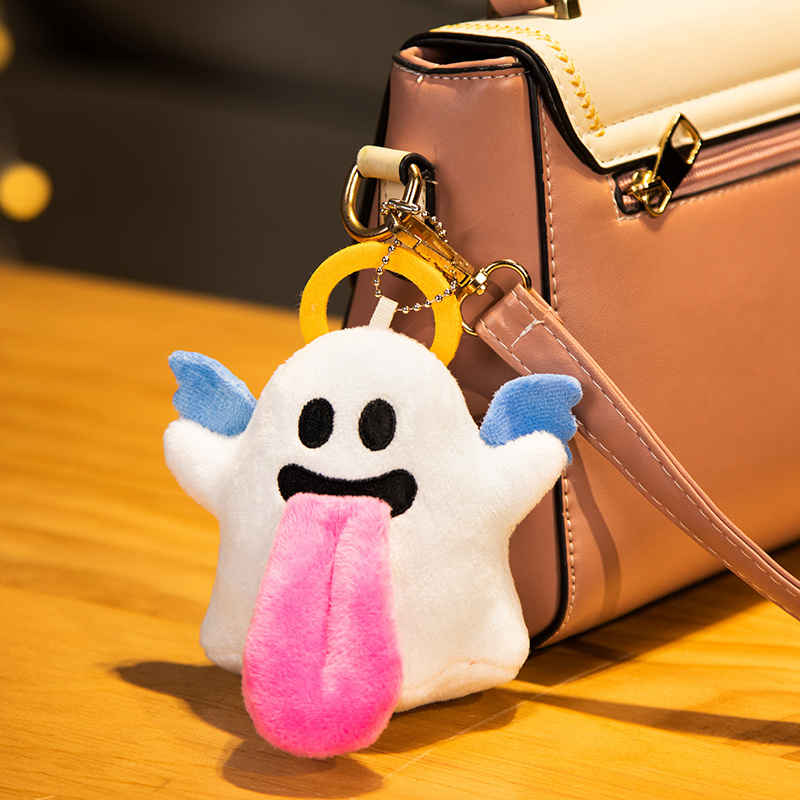 Cute ghost plush toy stuffed ghost plush keychain ghost keyring home deco gift