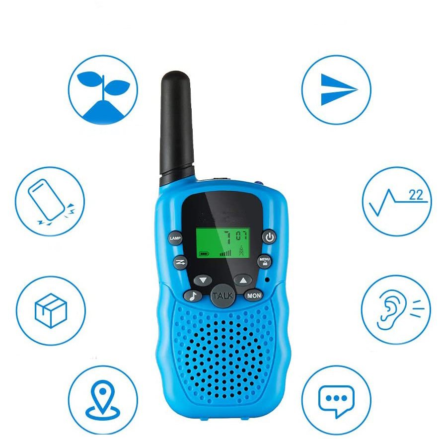 HQG Kids Walkie Talkie Two Ways Radio Toy Walkie Talkie for Kids 3 Miles Range 22 Channels Built in Flash Light