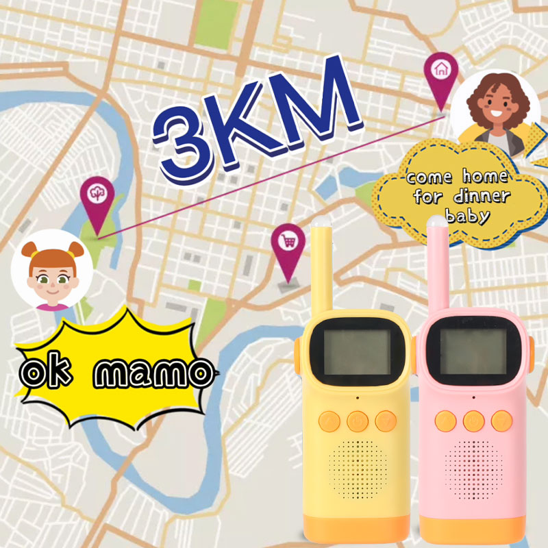 2PCS Spy Gadgets Baby Radio Phone 3km Range Toy Walkie Talkie For Children Kids Long Range Birthday Christmas Gift