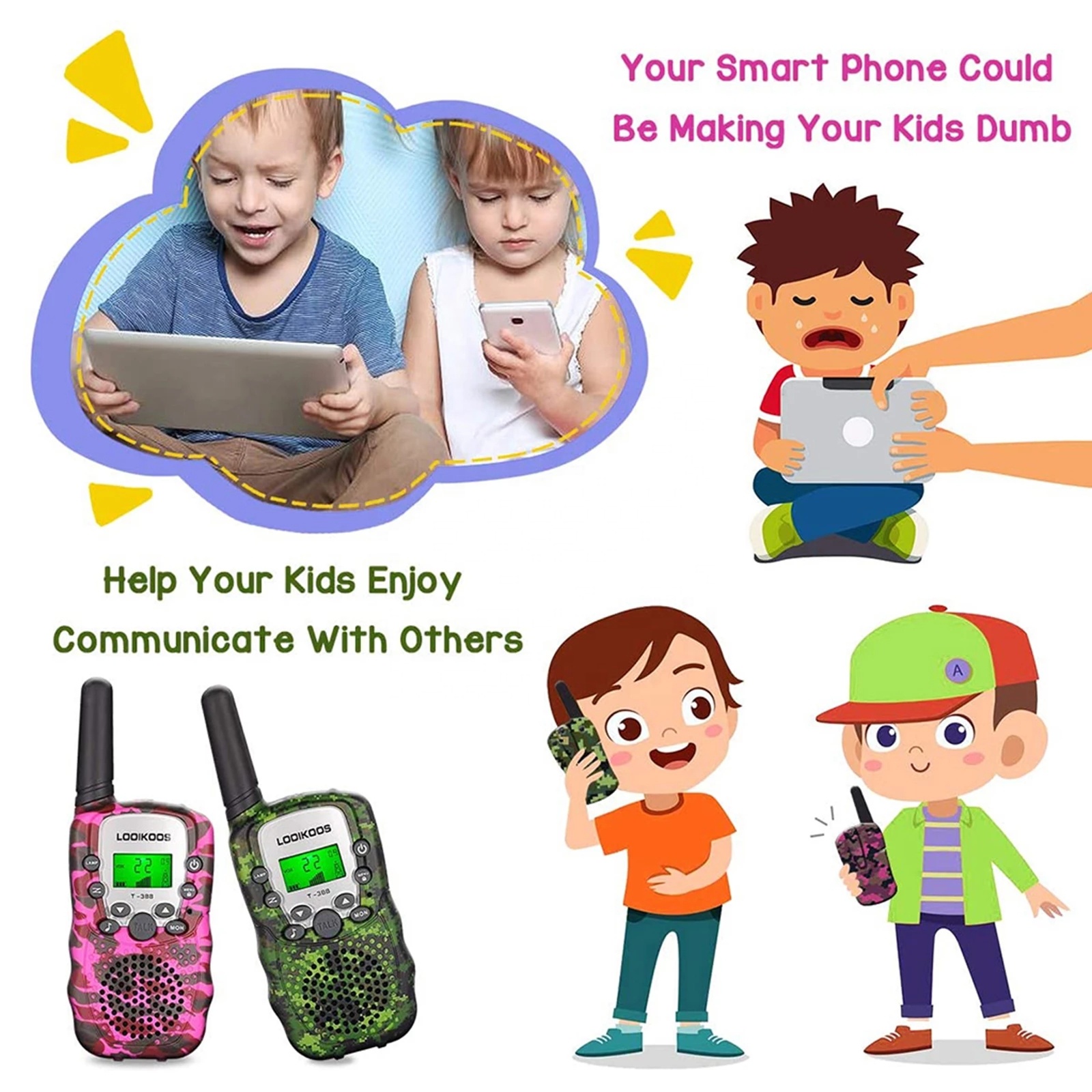 Camouflage Color 3-5km 22 Channels Two Way Smart Phone Range Radio Kids Toy Mini Mobile Wireless Walkie Talkie Celular