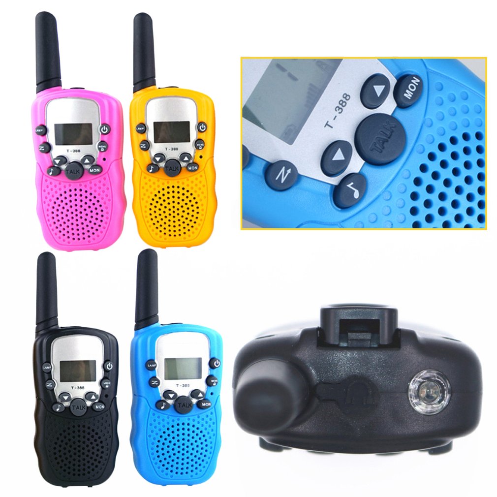 2PCS T388 Walkie Talkie Children 2 Pcs Children's radio Walkie-Talkie Kids Birthday Gift Toys For Boys Girls 100-3000M R