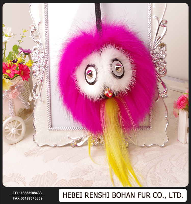 China  Rex Rabbit fur, Raccoon fur Keychain