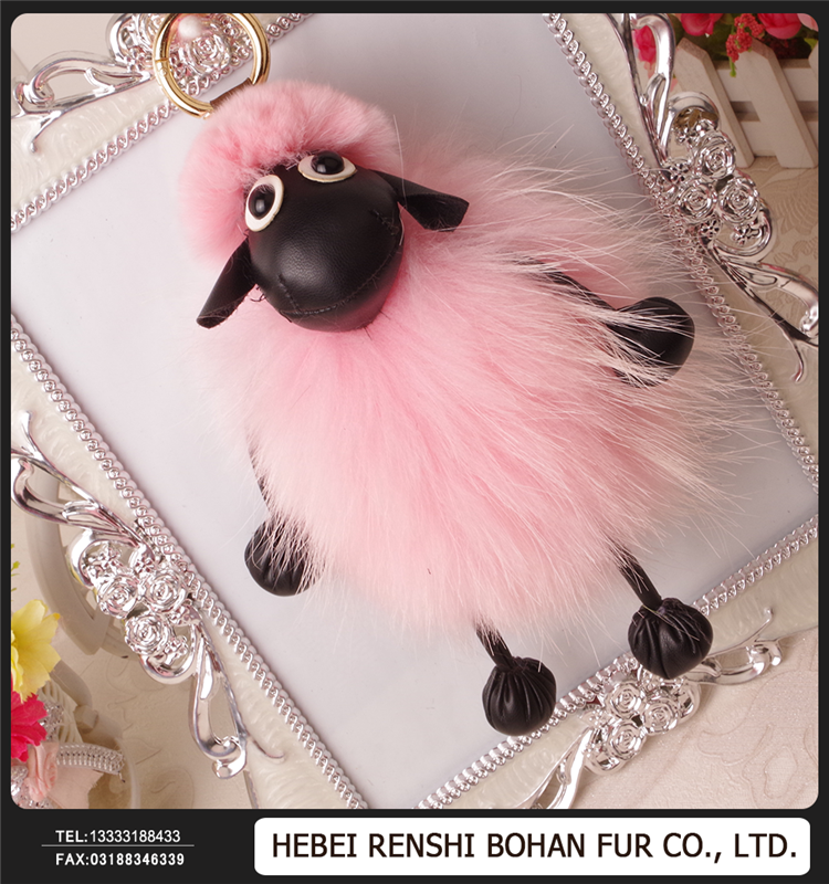 China  Rex Rabbit fur, Raccoon fur Keychain