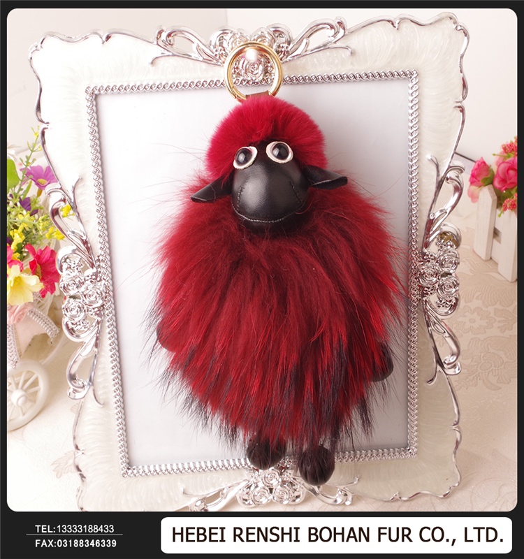 China  Rex Rabbit fur, Raccoon fur Keychain