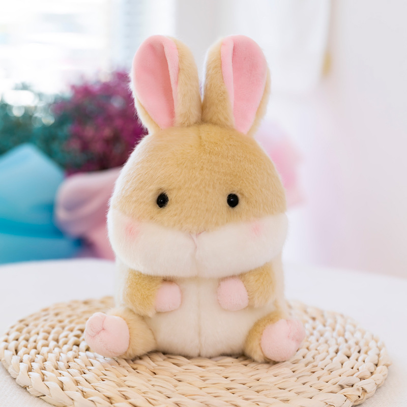 Greenmart Rabbit Keychain Pendant  Plush Toy White Rabbit Doll Doll Bag Plush Hanging Decoration Trumpet Claw Mach