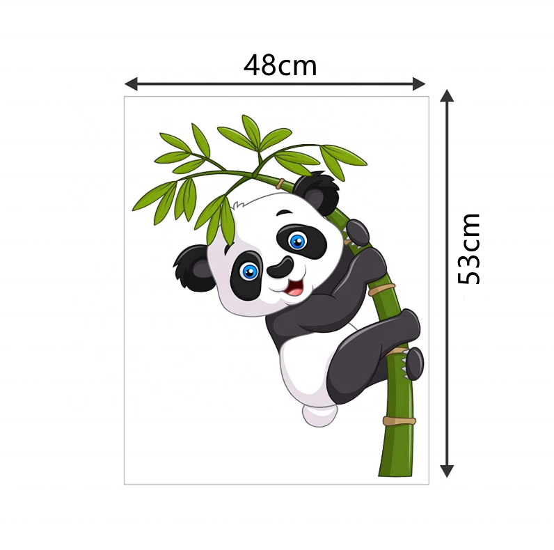 Panda Bamboo PVC Vinyl Refrigerator Door Decal magnetic home Decor fridge Kitchen 3d Wall Sticker