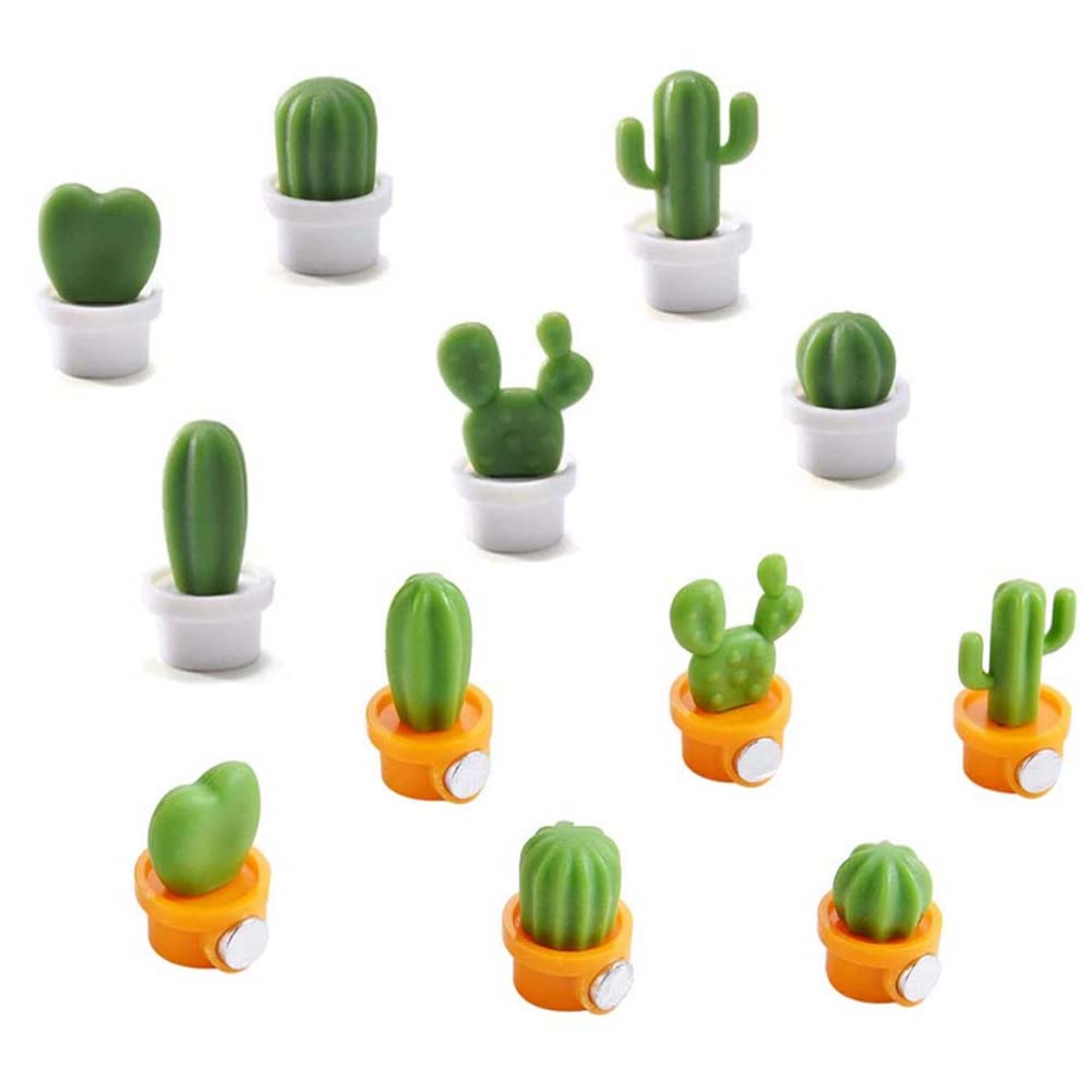 6 PCS Cute Mini Succulent Plant Refrigerator Button Cactus Fridge Magnet Message Sticker