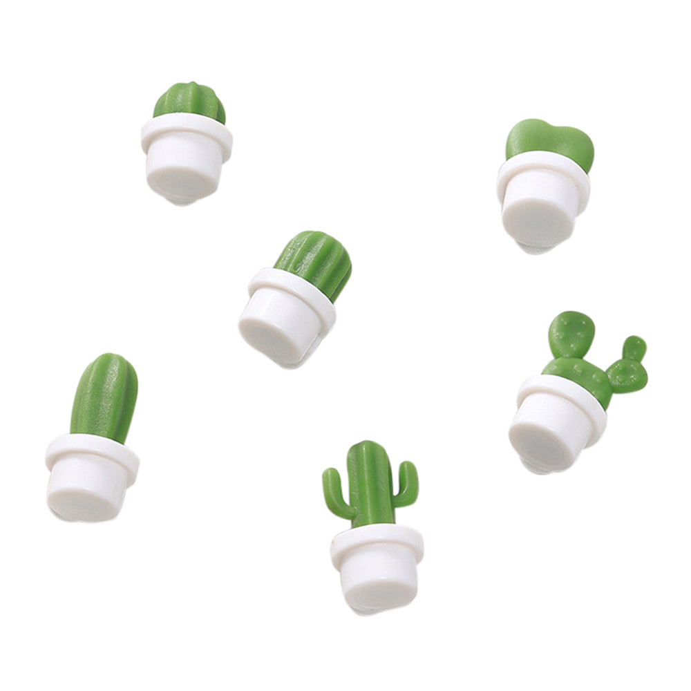 6 PCS Cute Mini Succulent Plant Refrigerator Button Cactus Fridge Magnet Message Sticker