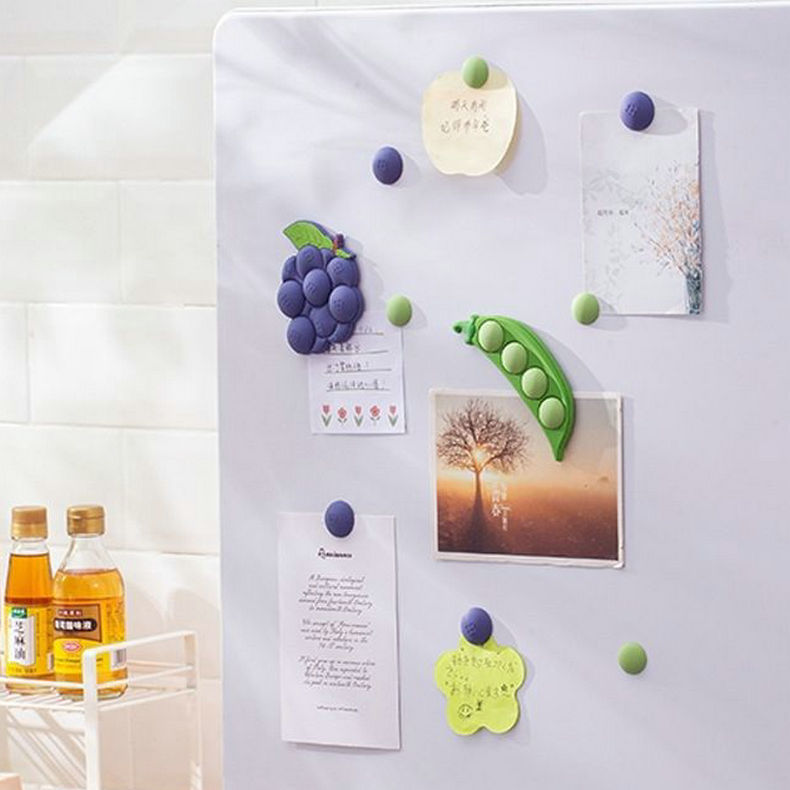 3D Soft Magnetic Stickers Blueberries Fruit Refrigerator Magnets Decoration Office Supplies Souvenir Cute Fruit Vegetabl