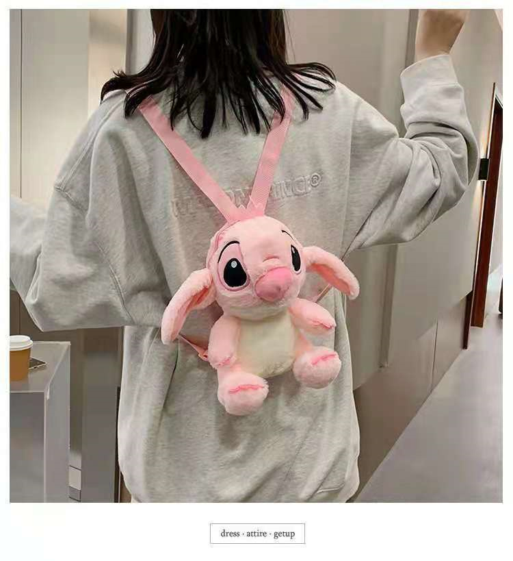 Stitch & Lilo Plush Backpack Anime Figure Stuffed Doll Kawaii Stitch Toys Children's Girls Boys Knapsack Kindergarten Ki