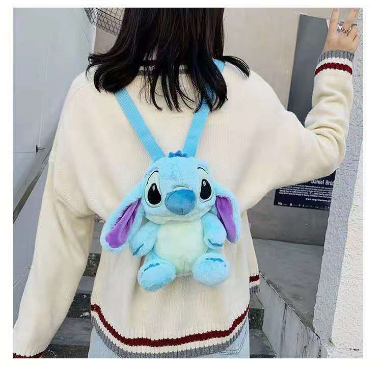 Stitch & Lilo Plush Backpack Anime Figure Stuffed Doll Kawaii Stitch Toys Children's Girls Boys Knapsack Kindergarten Ki
