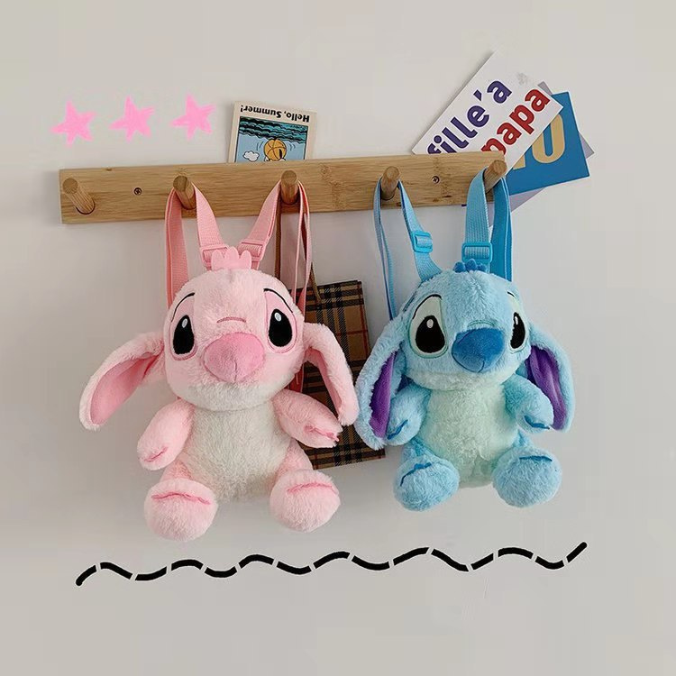 Stitch & Lilo Plush Backpack Anime Figure Stuffed Doll Kawaii Stitch Toys Children's Girls Boys Knapsack Kindergarten Ki