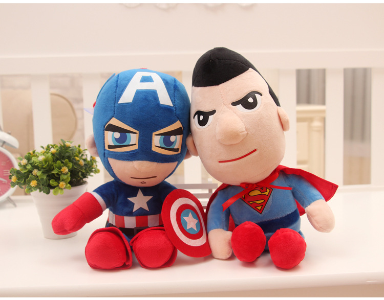 Cute Anime Plush Toys Movie Doll Bat Man Loki Stuffed Soft Toy Movie Doll Spiderman America Captain Bat Man Iron Soft Pl
