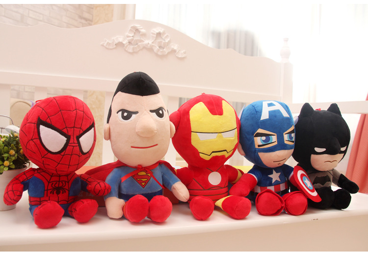 Cute Anime Plush Toys Movie Doll Bat Man Loki Stuffed Soft Toy Movie Doll Spiderman America Captain Bat Man Iron Soft Pl