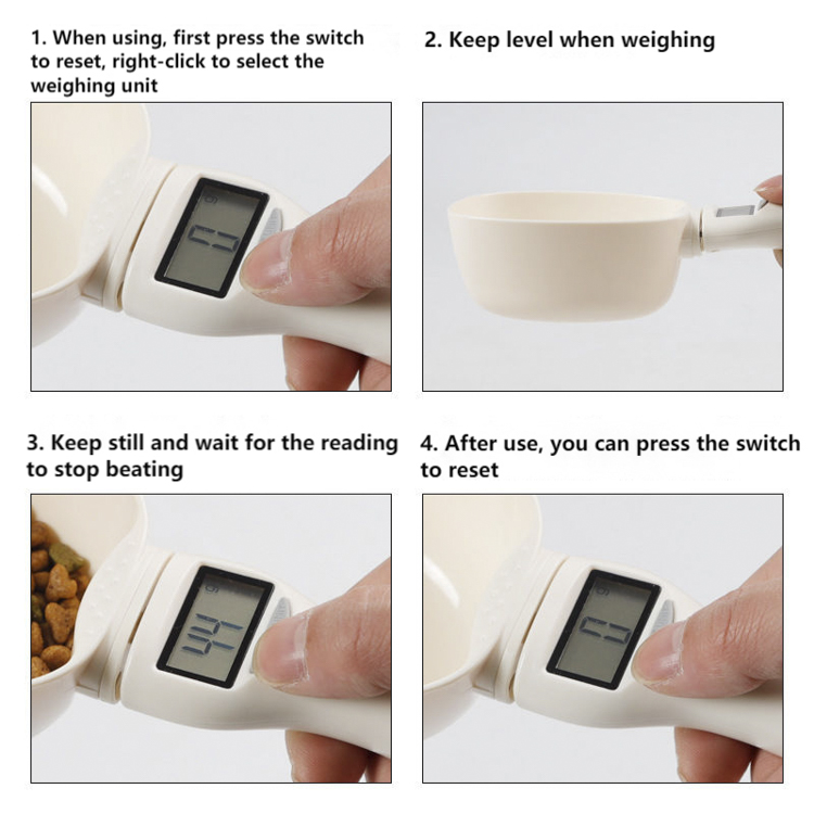 Pet Food Scale Electronic Measuring Tool The New Dog Cat Feeding Bowl Measuring Spoon Kitchen Scale Digital Display 250m