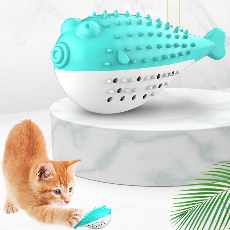 New Pet Cat Catnip Toothbrush Toy Simulation Fish Mint Toy Pet Cat Interactive Toy