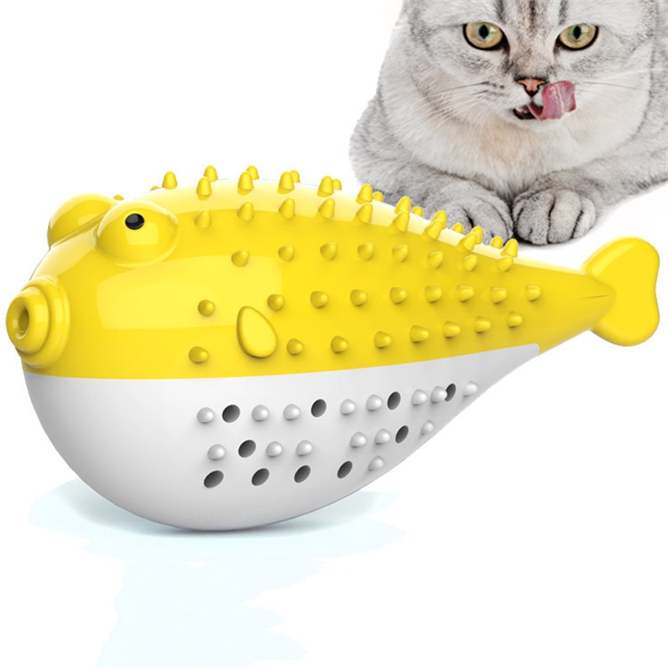 New Pet Cat Catnip Toothbrush Toy Simulation Fish Mint Toy Pet Cat Interactive Toy