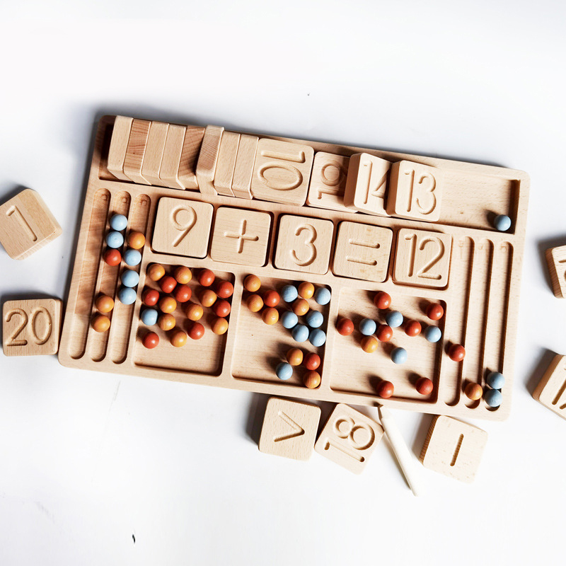 Digital Building Blocks Arithmetic Toy Wooden Counting Number Board Early Education Puzzle Toys