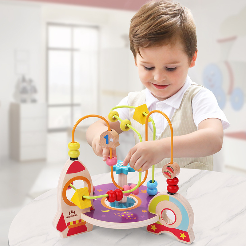 Toys Maze Circles Around Beads Abacus Math Toys Puzzle Early Learning Educational Toys for Children Montessori Wooden Ki