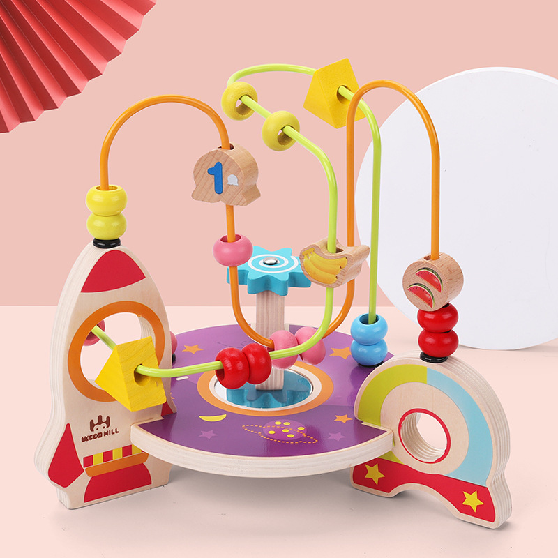 Toys Maze Circles Around Beads Abacus Math Toys Puzzle Early Learning Educational Toys for Children Montessori Wooden Ki