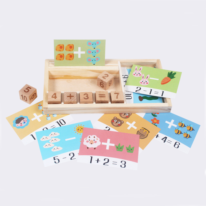 Hot Montessori Math Toys For Children Kids Early Educational Toys Counting Wooden Sticker Kids Number Cognition Birthday