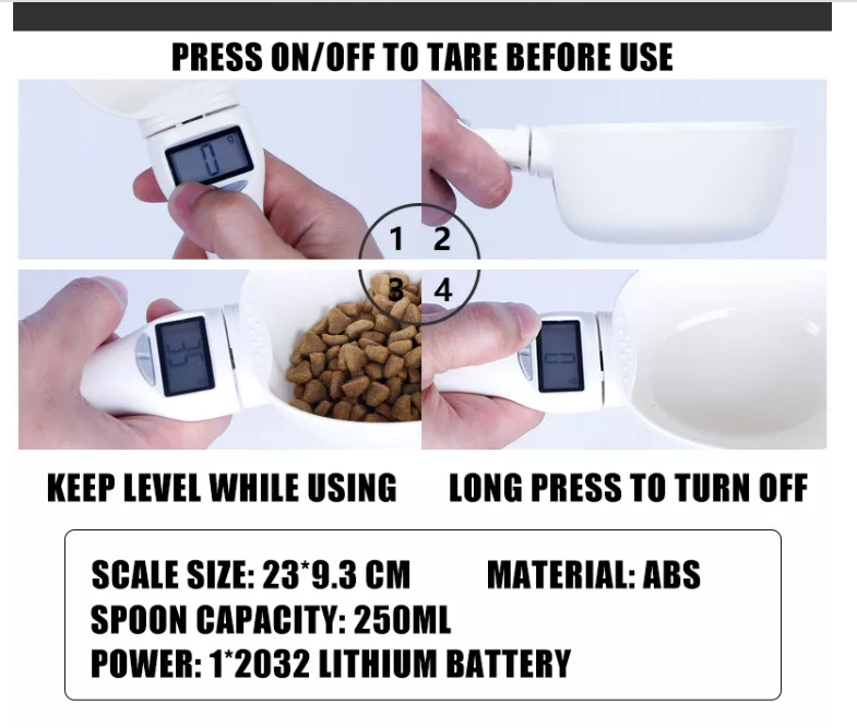 High Quality Bowl Led Display Food Pets Spoon Scale Digital Measuring Scoop Cup Food Scale Digital Spoon Scale 500g 0.1g