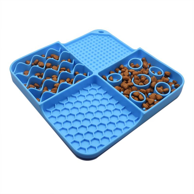 New Hot Selling Lickmat Food Grade Silicone Slow Feeder Bowl with Suction Cups Pet Licking Mat for Dogs and Cats