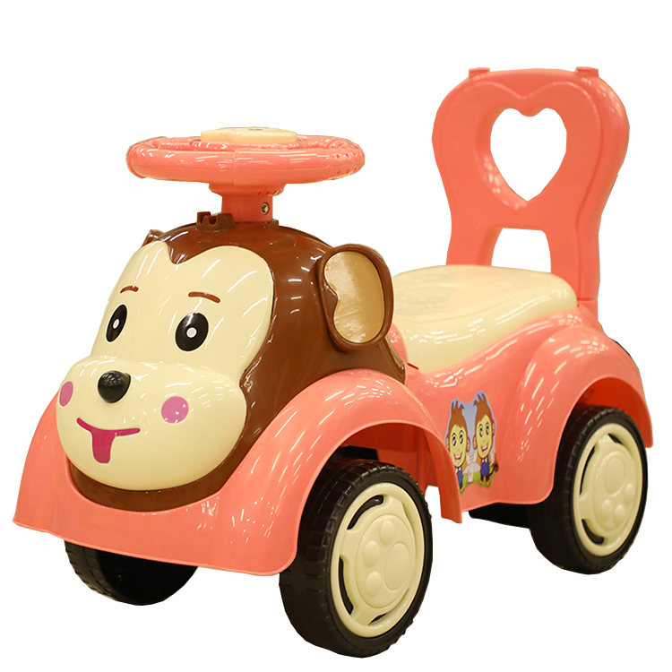 Multifunction tell story music cartoon kids swing car with steering wheel
