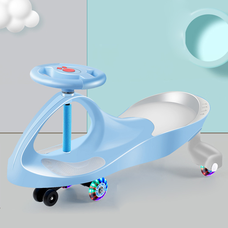Premium LED-Wheel Twist Car Toy Swing Car Roller Fun Gift Kids Ride on toys Music Steering Wheel Portable Silent Flash W