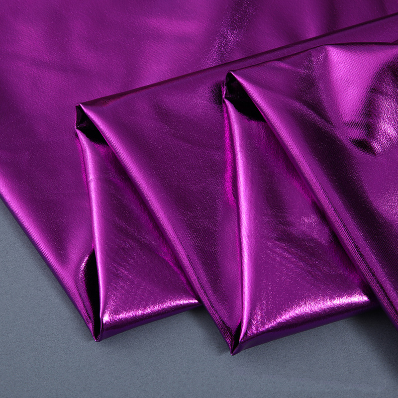 ETong  Four Way Stretch Shiny Gold Bronzing Foil Spandex Fabric PU Glossy Leather Fabric  For Stage Cosplay Costu