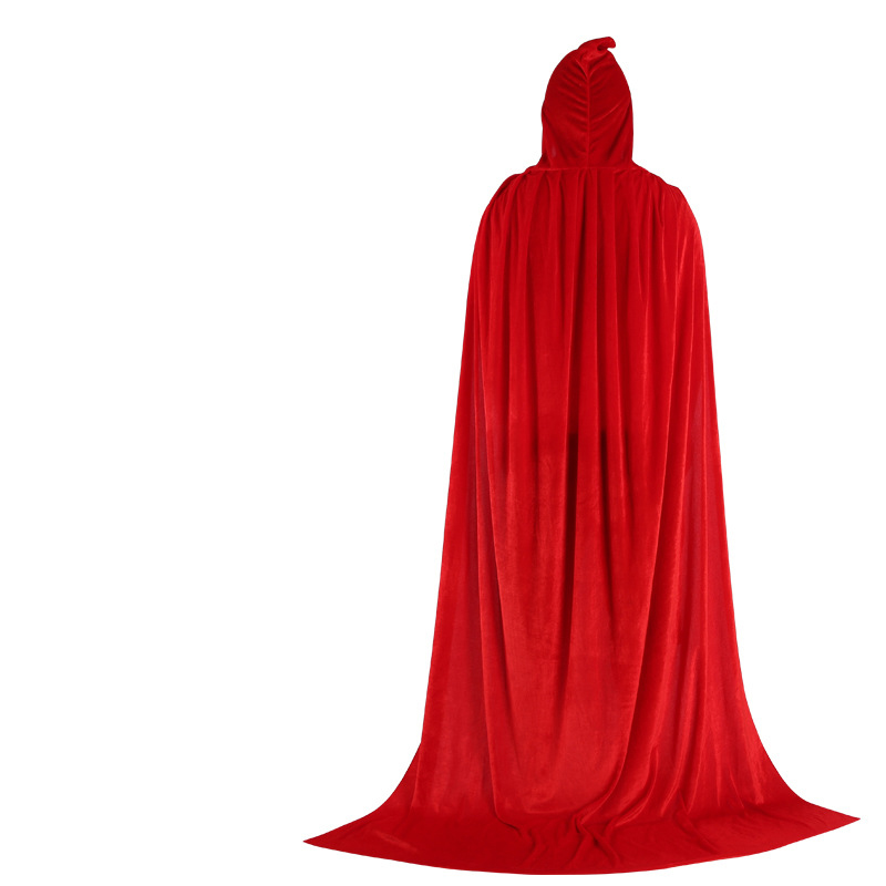   ized Hooded Cloak Long Velvet Vampire halloween costume
