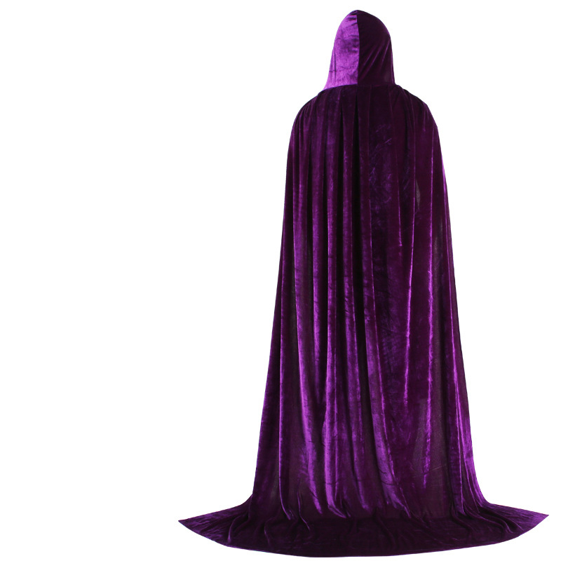   ized Hooded Cloak Long Velvet Vampire halloween costume