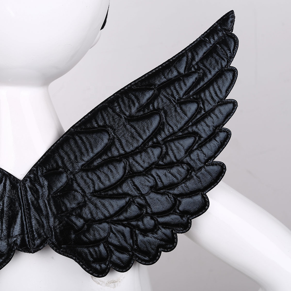2020 Kids Halloween Cosplay Black Ox Horn Hair Hoop Headdress Headband Hairband & Wings Cosplay Party Performance Costum