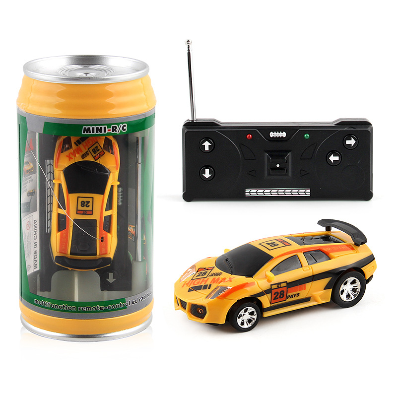 Portable Pocket Toy Car with 4PCS Roadblocks Cans Mini RC Car
