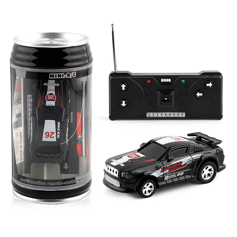 Portable Pocket Toy Car with 4PCS Roadblocks Cans Mini RC Car