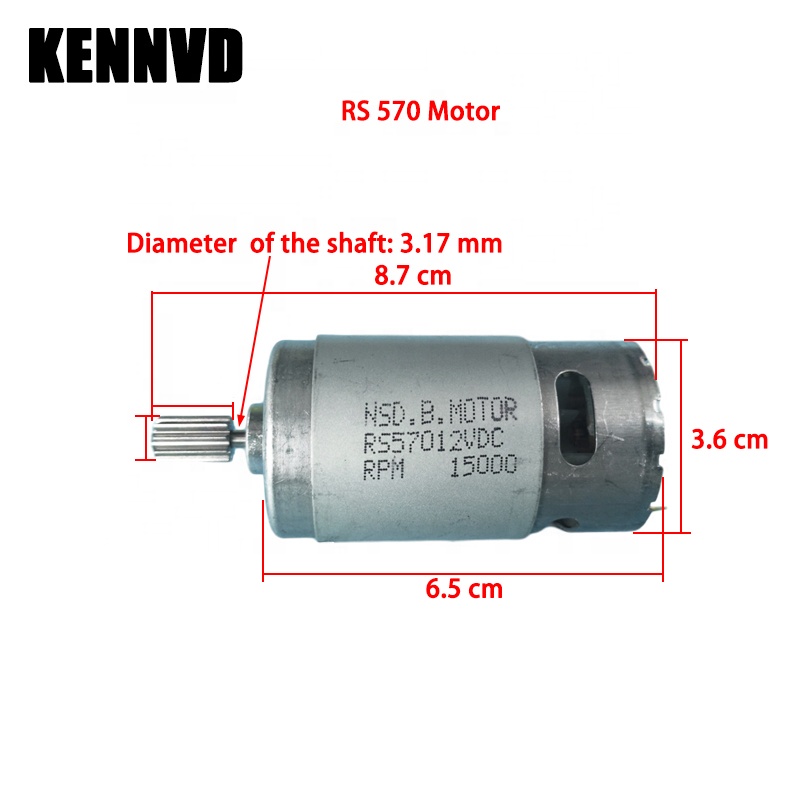 10 tooth 0.86CM RS570 RS555 RS550 high power ride on power wheel children's electric toy car DC motor engine