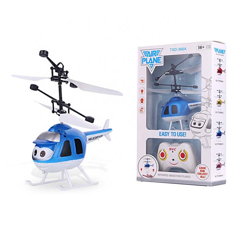  Cheap Induction Helicopter With RC Control Mini Aircraft Infrared Flying Sensor Plane LED Lights For 5 Years O