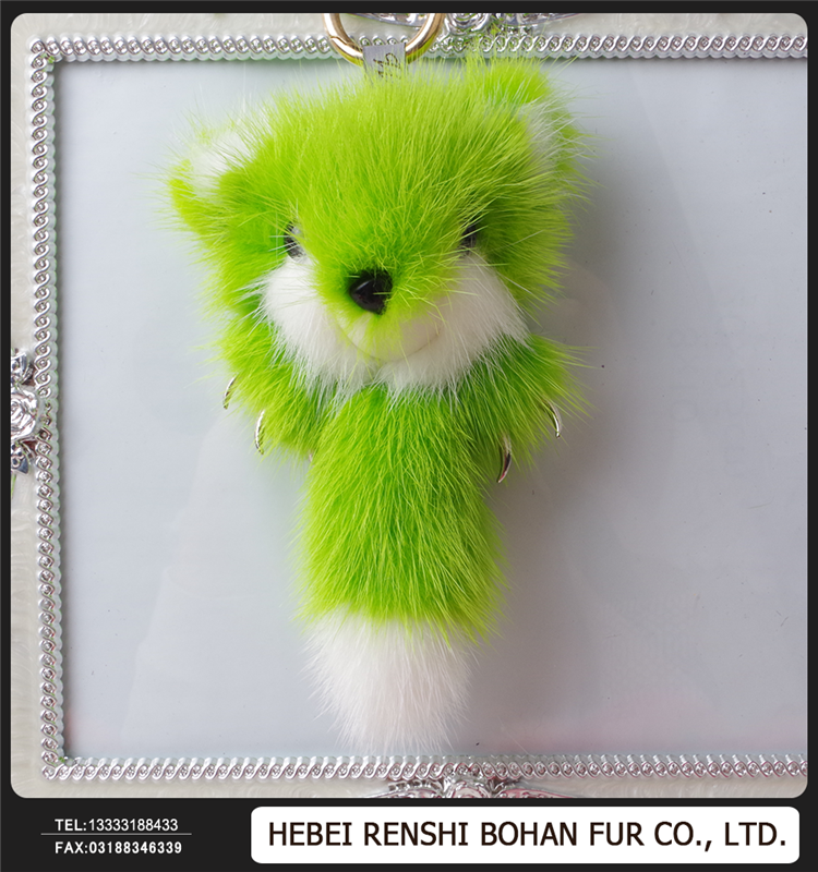China  Rex Rabbit fur, Raccoon fur Keychain