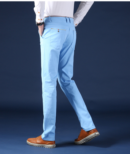 men's business casual pants slim body shows the figure of 