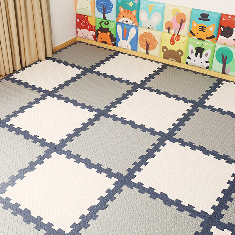 Chocchick  Waterproof Muslin 100X100 Blue Foam Floor Crawl Large Soft  Baby Play Mat For Baby Child